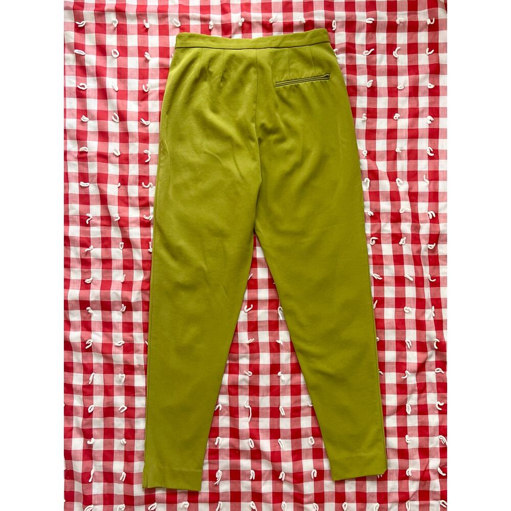 Vintage 90s Does 50s DKNY Green Cigarette Pants Slim‎ Skinny // Size 10 Large - Picture 3 of 5